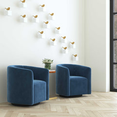 Mallorie Blue Swivel Chair - Ornate Home