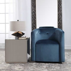 Mallorie Blue Swivel Chair - Ornate Home