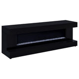 Mallory Black High Gloss TV Stand Fireplace Console Bluetooth Speaker - Ornate Home