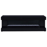 Mallory Black High Gloss TV Stand Fireplace Console Bluetooth Speaker - Ornate Home