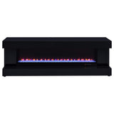 Mallory Black High Gloss TV Stand Fireplace Console Bluetooth Speaker - Ornate Home