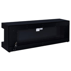 Mallory Black High Gloss TV Stand Fireplace Console Bluetooth Speaker - Ornate Home