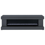 Mallory Grey High Gloss TV Stand Fireplace Console Bluetooth Speaker - Ornate Home