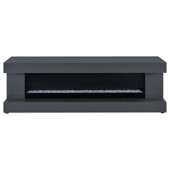 Mallory Grey High Gloss TV Stand Fireplace Console Bluetooth Speaker - Ornate Home
