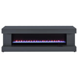 Mallory Grey High Gloss TV Stand Fireplace Console Bluetooth Speaker - Ornate Home