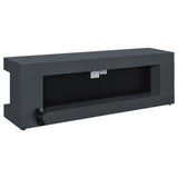 Mallory Grey High Gloss TV Stand Fireplace Console Bluetooth Speaker - Ornate Home