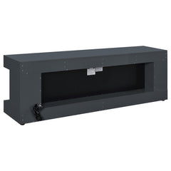 Mallory Grey High Gloss TV Stand Fireplace Console Bluetooth Speaker - Ornate Home