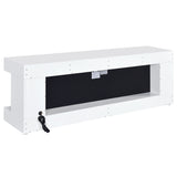 Mallory White High Gloss TV Stand Fireplace Console Bluetooth Speaker - Ornate Home