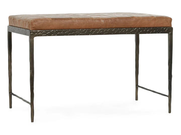 Malo Chestnut Brown Leather  Bench - Ornate Home