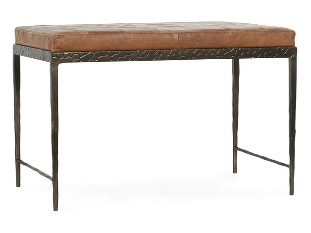 Malo Chestnut Brown Leather  Bench - Ornate Home