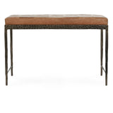 Malo Chestnut Brown Leather  Bench - Ornate Home