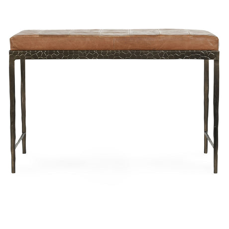 Malo Chestnut Brown Leather  Bench - Ornate Home