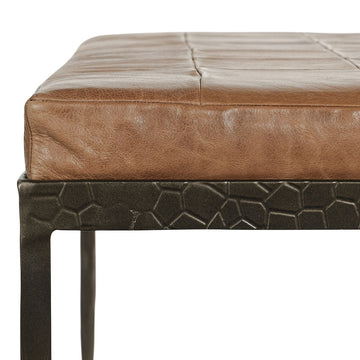 Malo Chestnut Brown Leather  Bench - Ornate Home