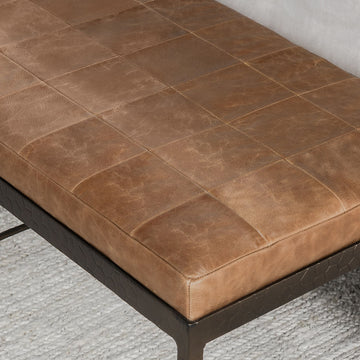 Malo Chestnut Brown Leather  Bench - Ornate Home