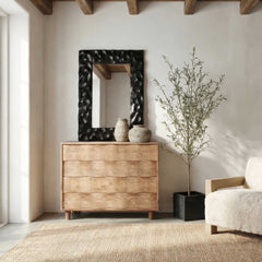 Malosi Black Carved Mirror - Ornate Home