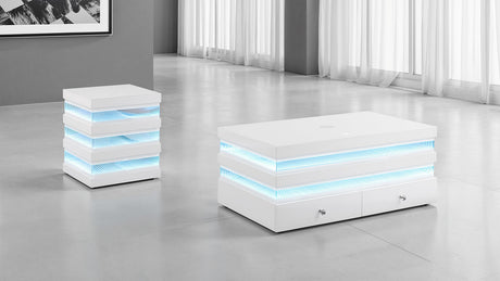 Maloy White Rect Cocktail Table - Ornate Home