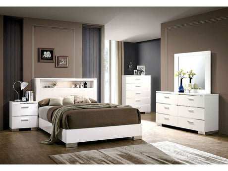Malte White/Chrome 4 Pc. Queen Bedroom Set - Ornate Home