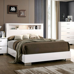 Malte White/Chrome 5 Pc. Queen Bedroom Set w/ 2NS - Ornate Home
