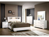 Malte White/Chrome 5 Pc. Queen Bedroom Set w/ 2NS - Ornate Home
