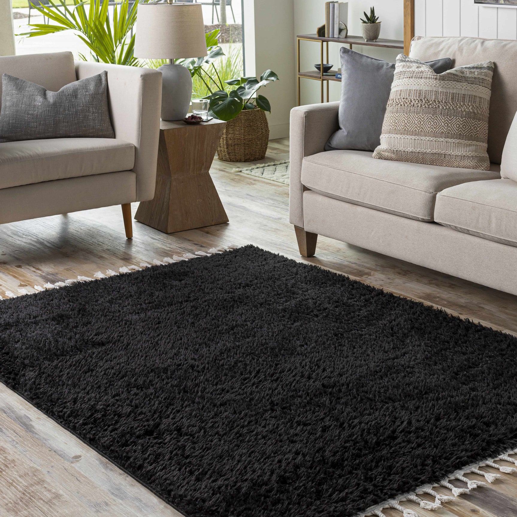 Mampurog Black Shag Rug - Clearance - Ornate Home