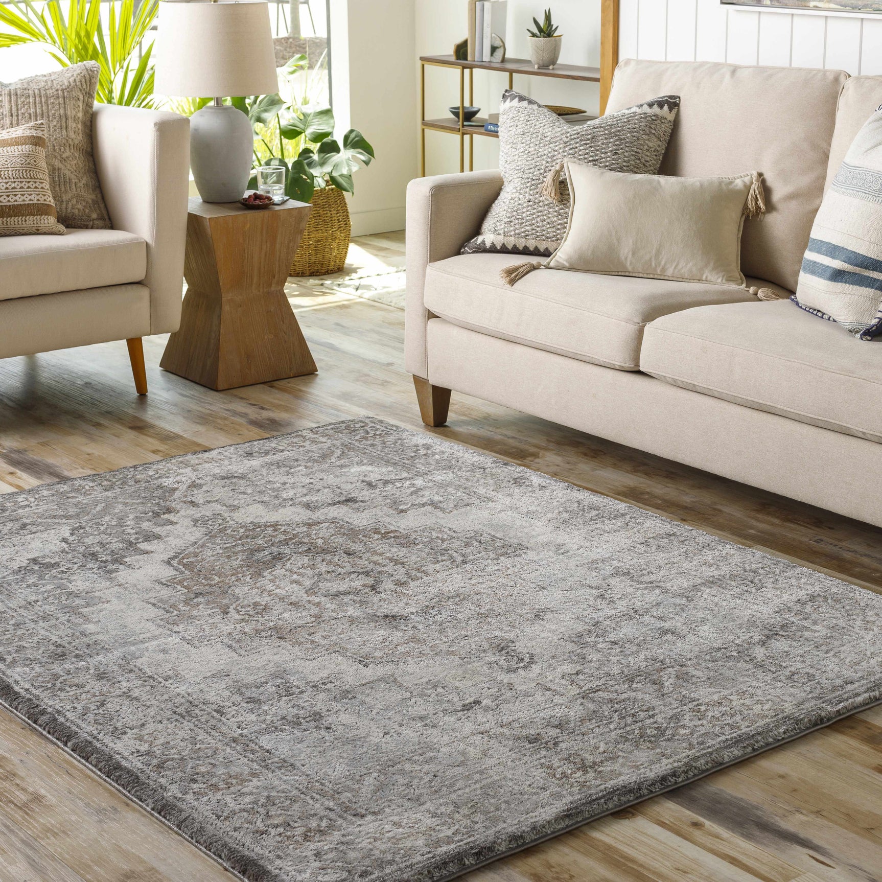 Manaring Charcoal Luxe Thick Area Rug - Clearance - Ornate Home