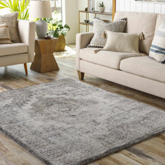 Manaring Charcoal Luxe Thick Area Rug - Clearance - Ornate Home