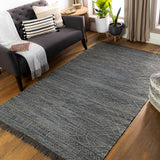 Manby Black Jute&Wool Area Carpet Area Rug - Clearance - Ornate Home