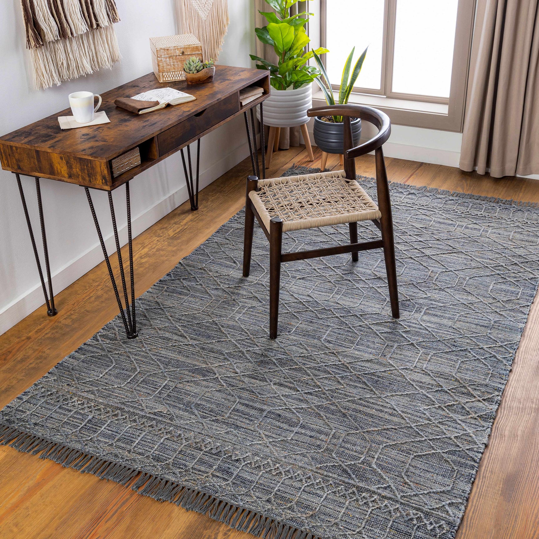 Manby Black Jute&Wool Area Carpet Area Rug - Clearance - Ornate Home