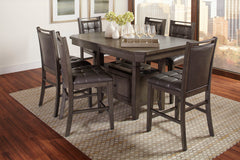 Manchester Grey High/Low Rect. Counter Dining Table w/ 4 Stools - Ornate Home