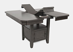 Manchester Grey High/Low Sq. Counter Dining Table w/ 6 Stools - Ornate Home