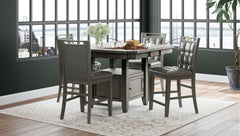 Manchester Grey High/Low Sq. Dining Table - Ornate Home