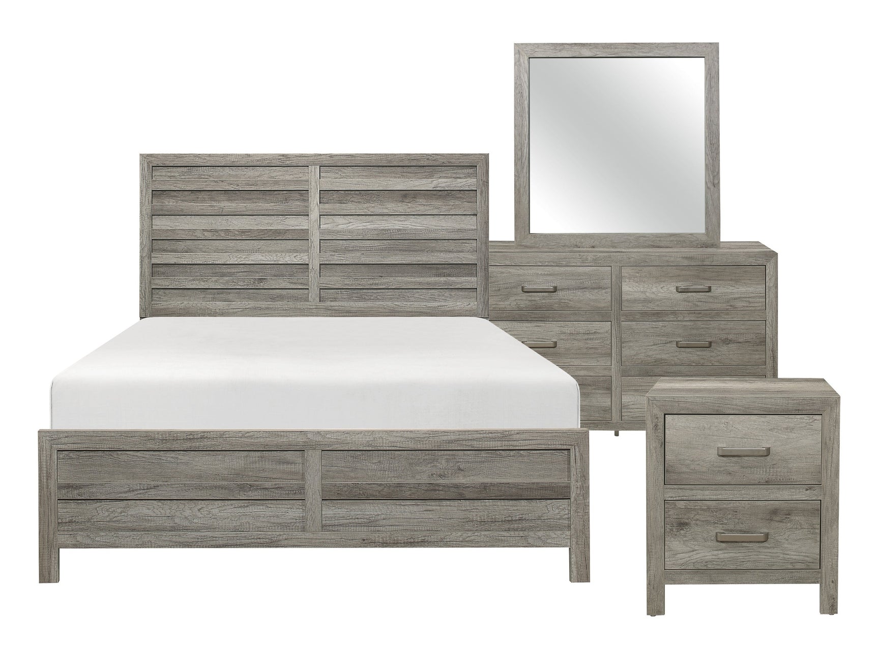Mandan Gray 4-piece Queen Bedroom Set - Ornate Home