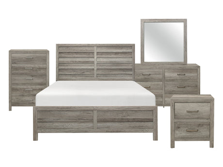 Mandan Weathered Gray 5-Piece Queen Bedroom Set - Ornate Home