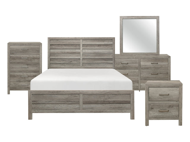 Mandan Weathered Gray 5-Piece Queen Bedroom Set - Ornate Home