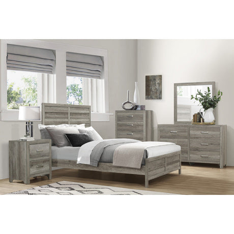 Mandan Weathered Gray Eastern King Bed - Ornate Home