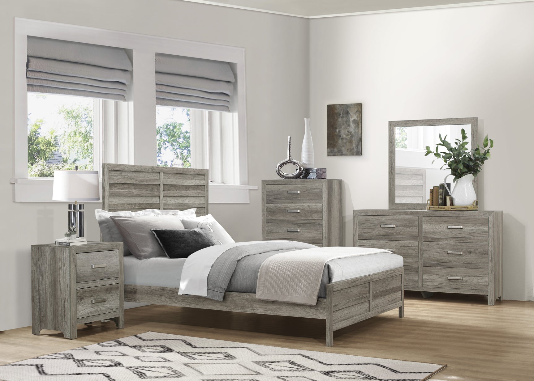Mandan Weathered Gray Queen Bed - Ornate Home