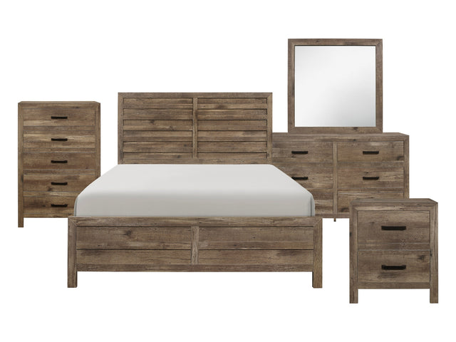 Mandan Weathered Pine 5-Piece Queen Bedroom Set - Ornate Home