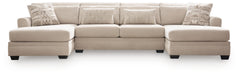 Mandi Point Marble 3-Piece Double Chaise Sleeper Sectional - Ornate Home