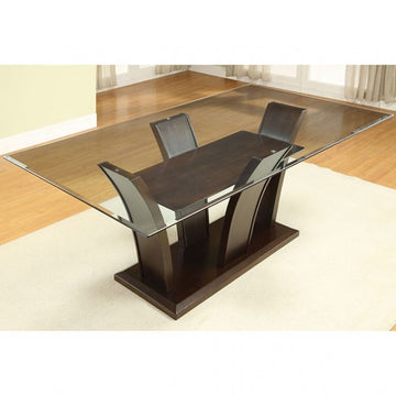 Manhattan Dark Cherry/White 7 Piece Dining Set - Ornate Home