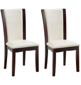 Manhattan Dark Cherry/White 7 Piece Dining Set - Ornate Home