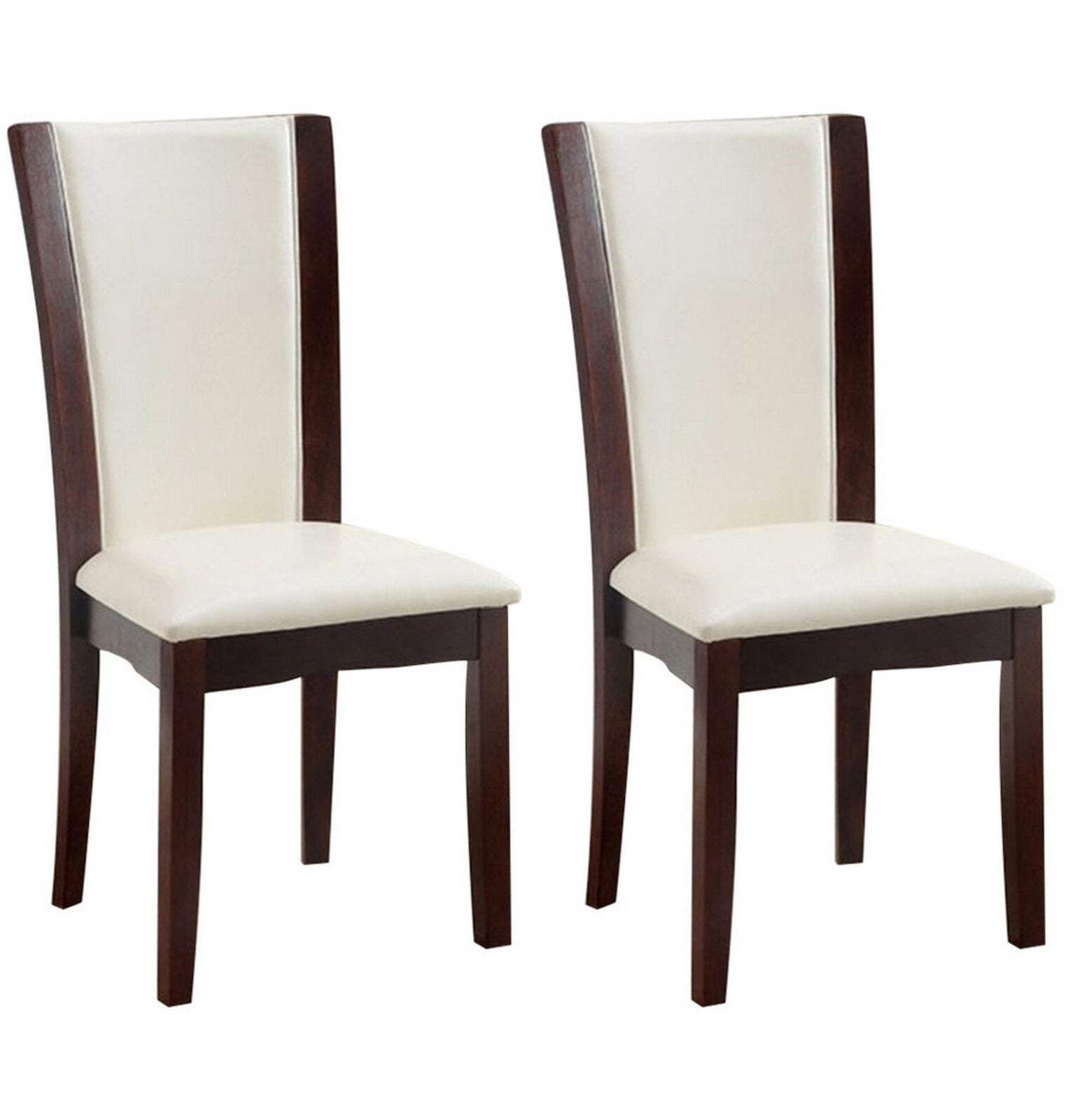 Manhattan Dark Cherry/White 7 Piece Dining Set - Ornate Home