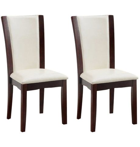 Manhattan Dark Cherry/White 7 Piece Dining Set - Ornate Home