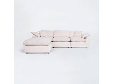 Manhattan Sand Linen Armless Ottoman - Ornate Home