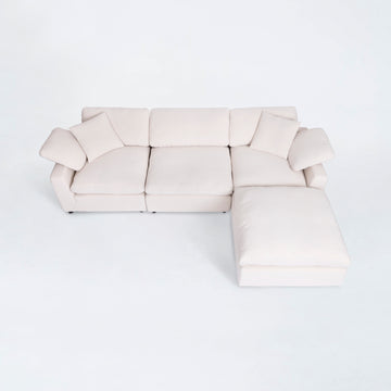 Manhattan Sand Linen Armless Ottoman - Ornate Home