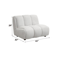 Manilla Ivory White Linen Chair - Ornate Home