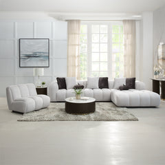Manilla Ivory White Linen Chair - Ornate Home