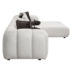 Manilla Ivory White Linen Sectional Sofa w/8 Pillows - Ornate Home
