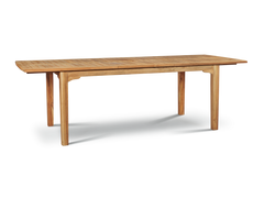 Manorhouse Rectangular Teak Outdoor Dining Table with Built-In Extension and Umbrella Hole - Ornate Home