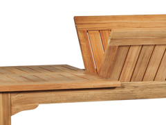 Manorhouse Rectangular Teak Outdoor Dining Table with Built-In Extension and Umbrella Hole - Ornate Home
