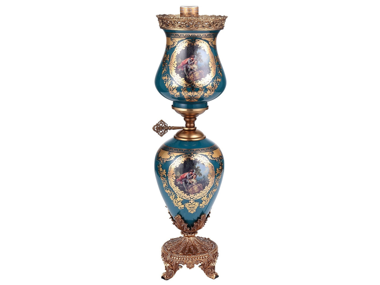 Manos Blue & Gold Table Lamp  / HD-4029S - Ornate Home
